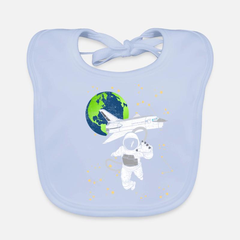 Astronaute avec navette spatiale dans l'espace Bavoir bio Bébé