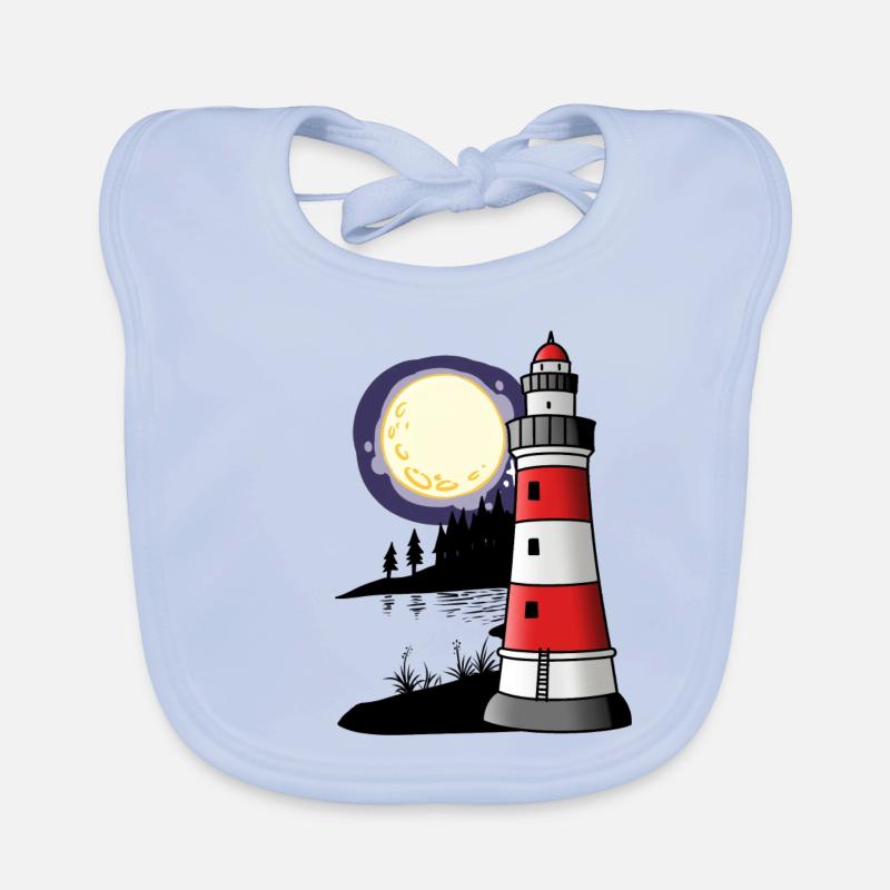 Lighthouse Nautical Coast Maritime Sailor Organic Baby Bibs