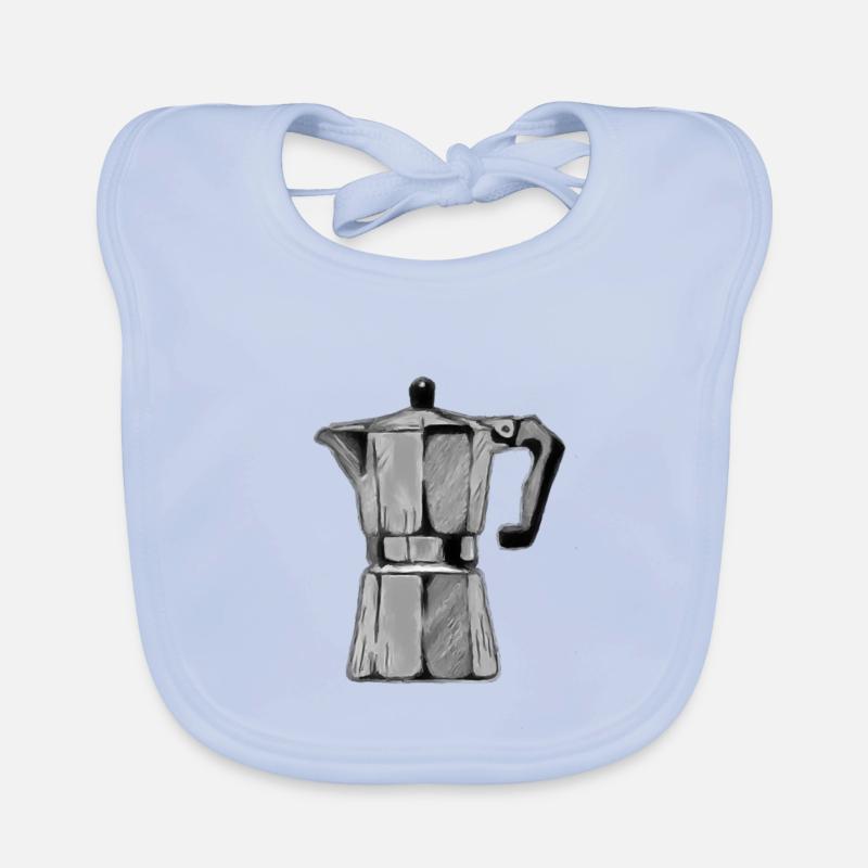 MokaPot Skizze Grau Baby Bio-Lätzchen