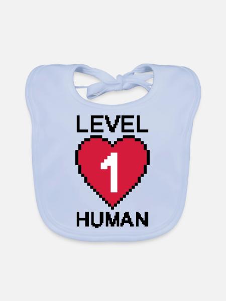 Herz Level 1 - Baby Bio-Lätzchen - sky Blue - Vorne