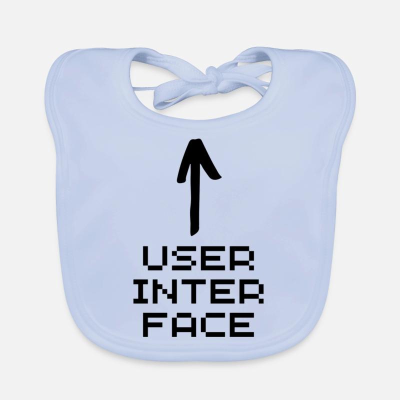 User interface black Organic Baby Bibs