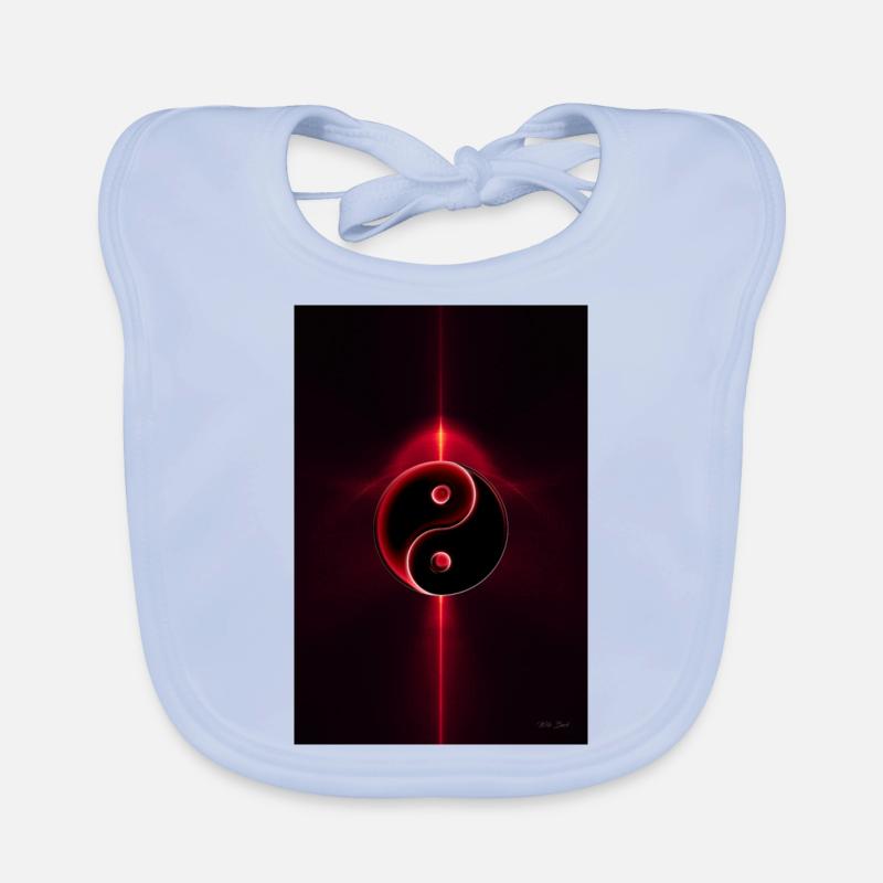 Yin Yang rouge 1 Bavoir bio Bébé
