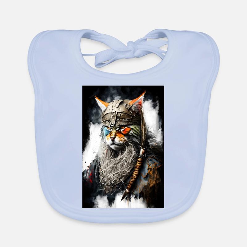 Chat viking en uniforme Bavoir bio Bébé