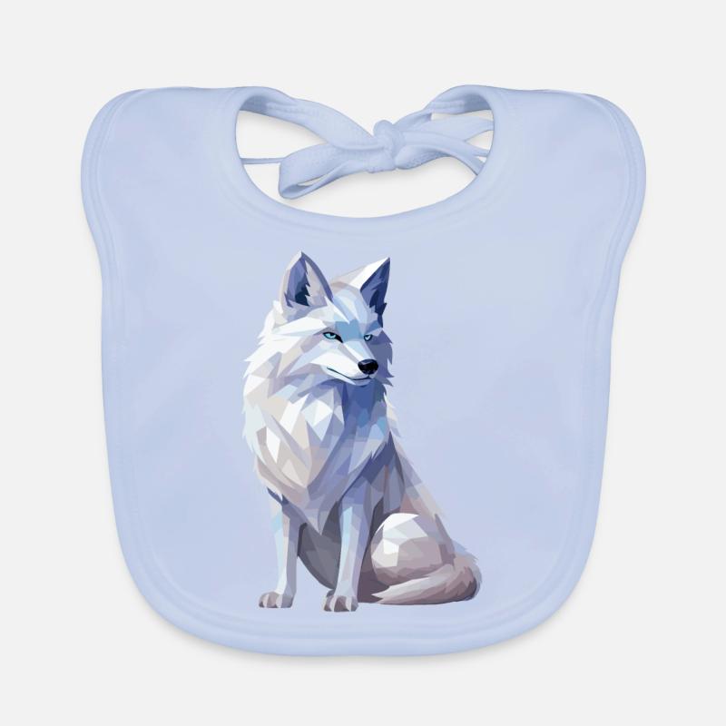Arctic fox in polygon style Organic Baby Bibs