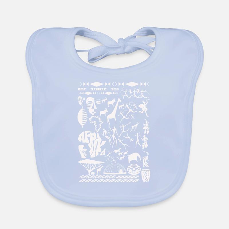 Afrika-Geist - Baby Bio-Lätzchen - sky Blue
