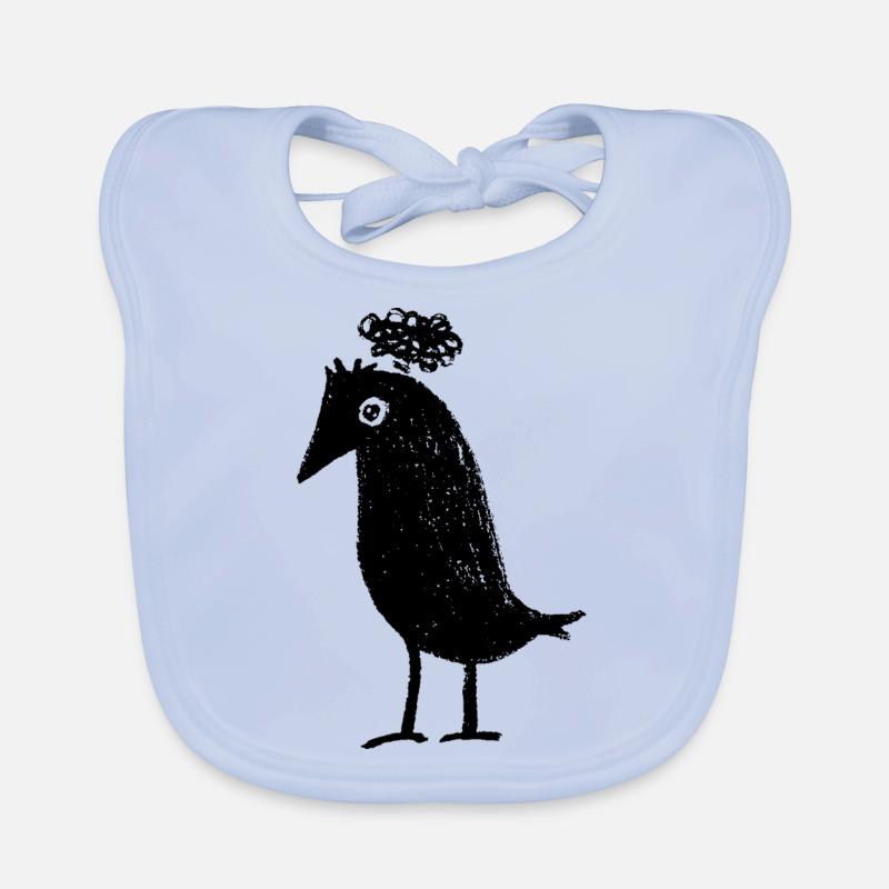 Thoughtful Raven Overthinker Thoughts ADHD Goth Organic Baby Bibs
