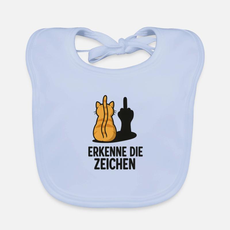 Waving Cat Shadow Cats Recognize the Signs Organic Baby Bibs