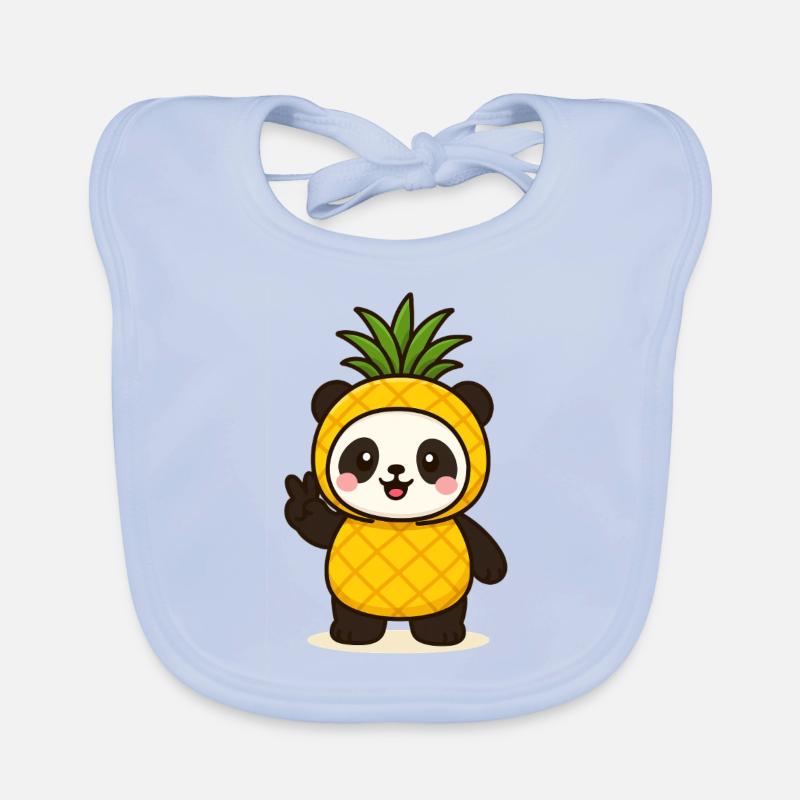Fruity, sweet and animal-cool: pineapple spanda Organic Baby Bibs