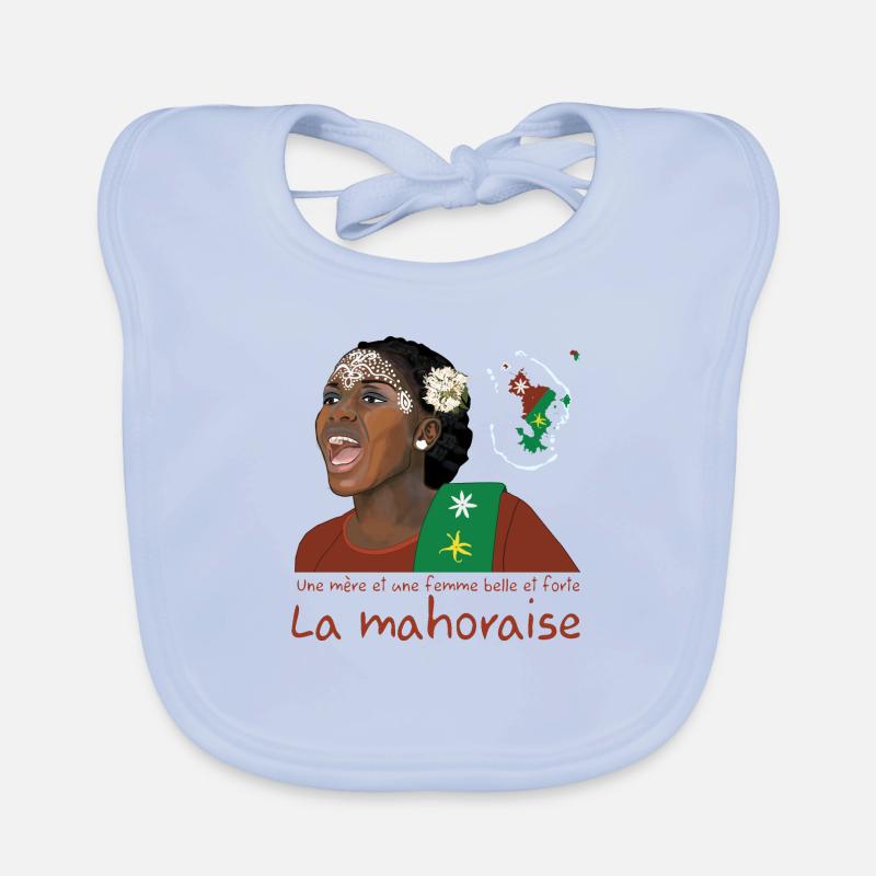Mahoraise - Maore (Mayotte) île d'Afrique - rouge Bavoir bio Bébé