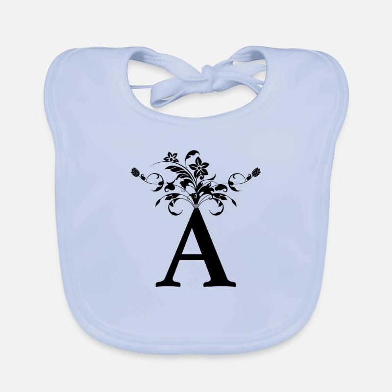 First letter A First name Organic Baby Bibs