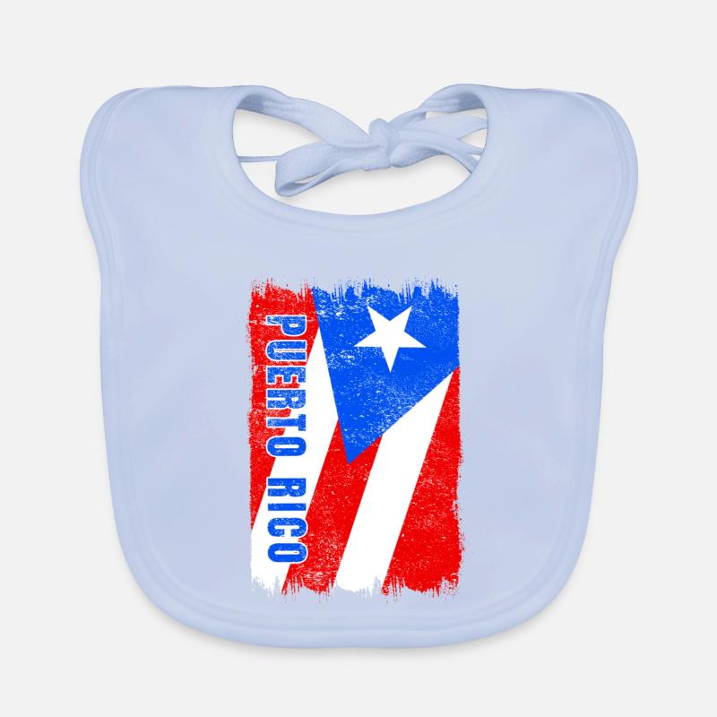 Drapeau de Porto Rico Bavoir bio Bébé