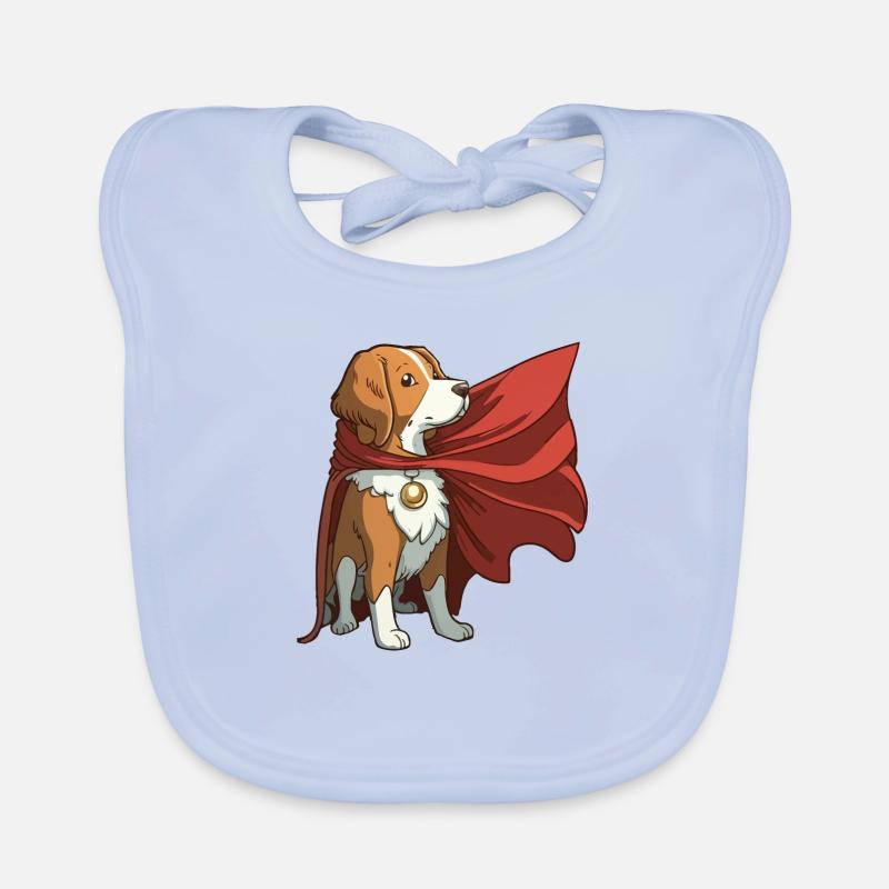 Le chien comme super-héros - Bavoir bio Bébé - bleu ciel