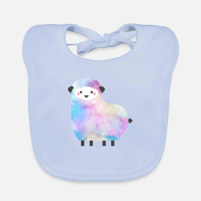 Süßes Schaf Pixelart - Baby Bio-Lätzchen - sky Blue