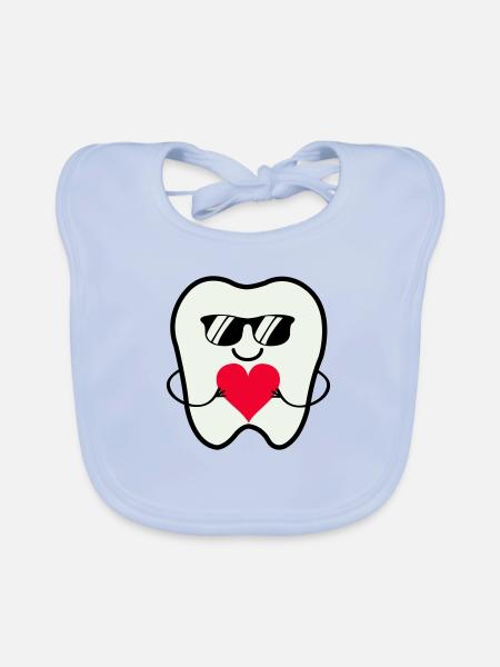 Zahn Smile Sunglasses - Organic Baby Bibs - sky blue - Front