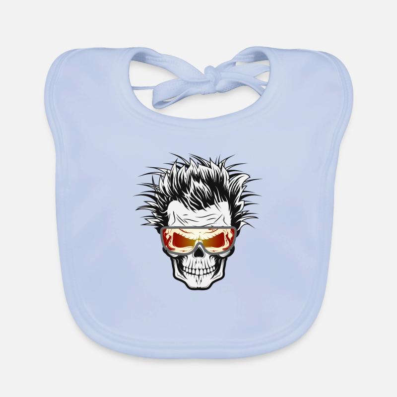 Skull as a scientist with laboratory glasses Organic Baby Bibs