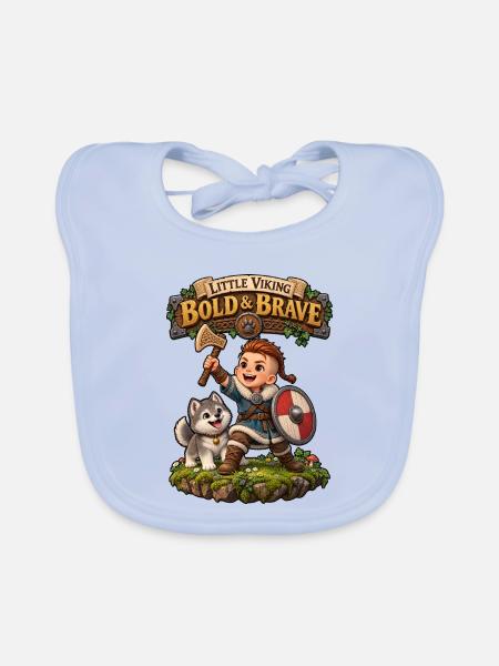 Little Viking - Bold & Brave - Baby Bio-Lätzchen - sky Blue