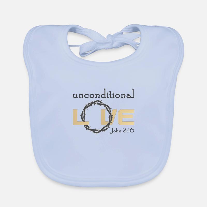 Christian Design Unconditional Love Bible Verse Organic Baby Bibs