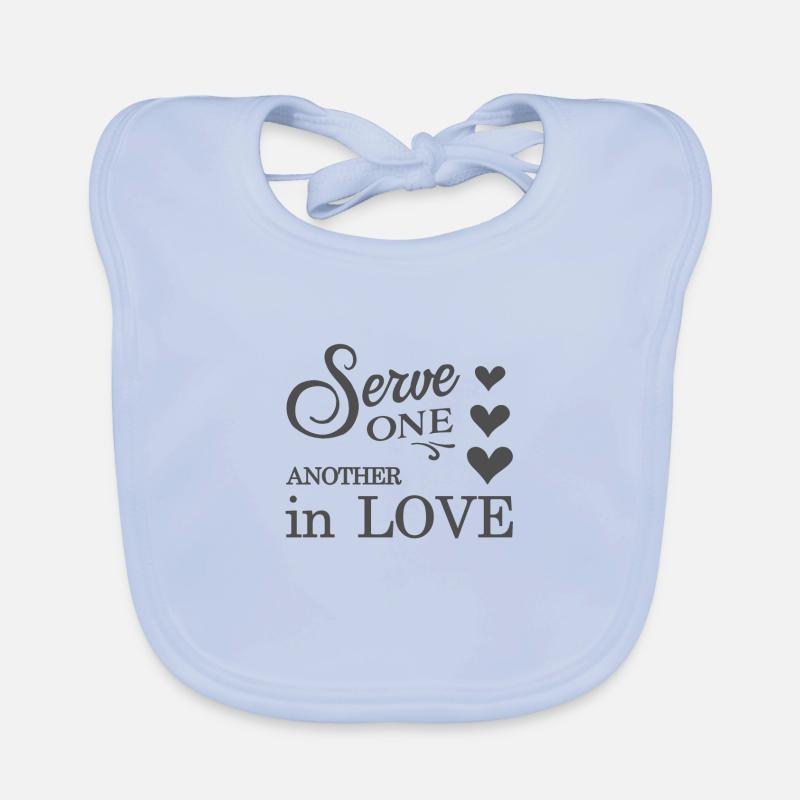 Christian Design Serve One Another in Love Organic Baby Bibs