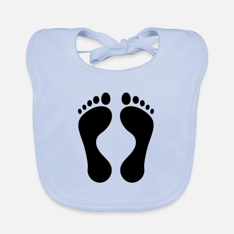Pieds - Bavoir bio Bébé - bleu ciel