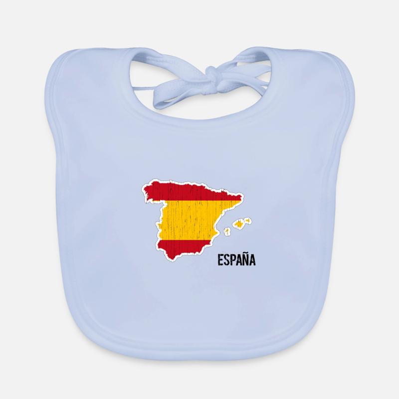 Spain, flag, outline, souvenir Organic Baby Bibs