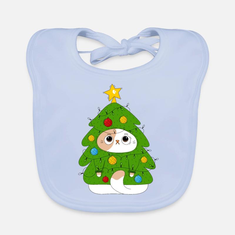 Chat et sapin de Noël Bavoir bio Bébé
