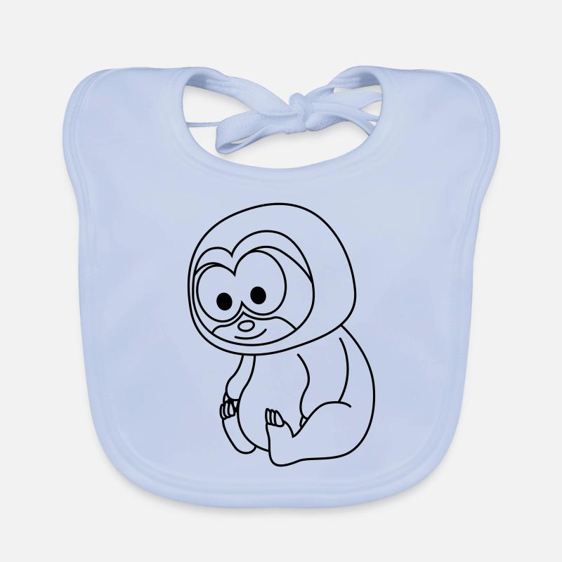 Sloth Comic Animal Organic Baby Bibs