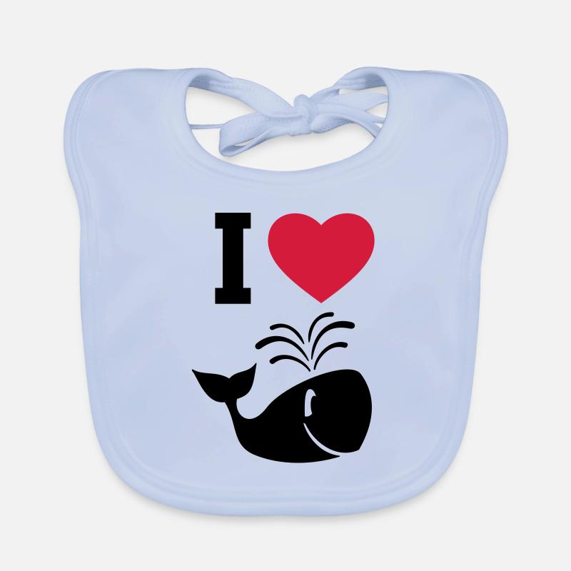 J'aime les baleines! Bavoir bio Bébé
