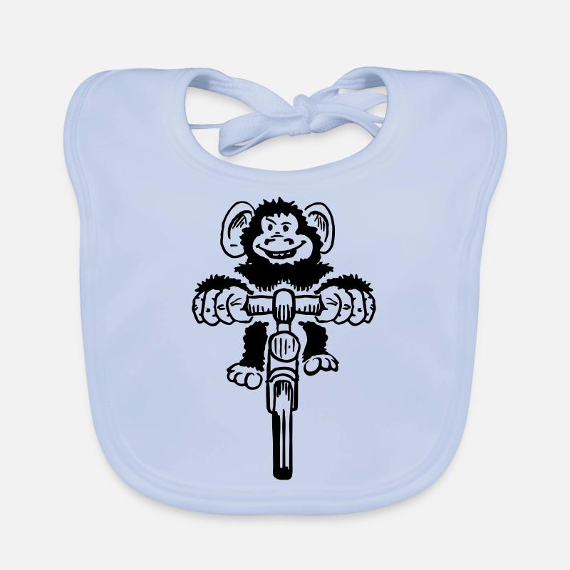 Funny monkey on bicycle Organic Baby Bibs