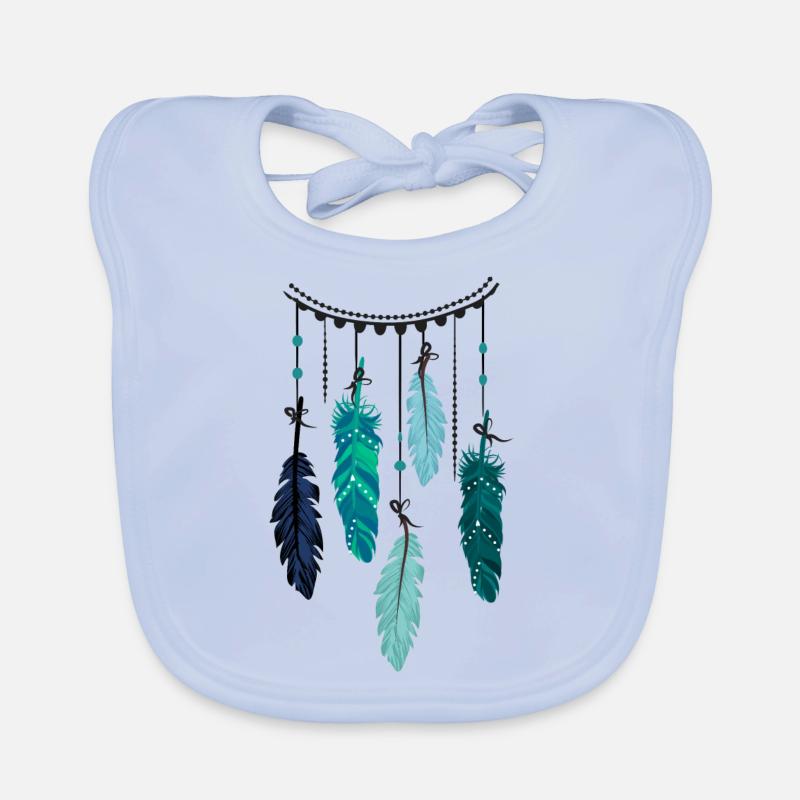 Boho feathers Organic Baby Bibs