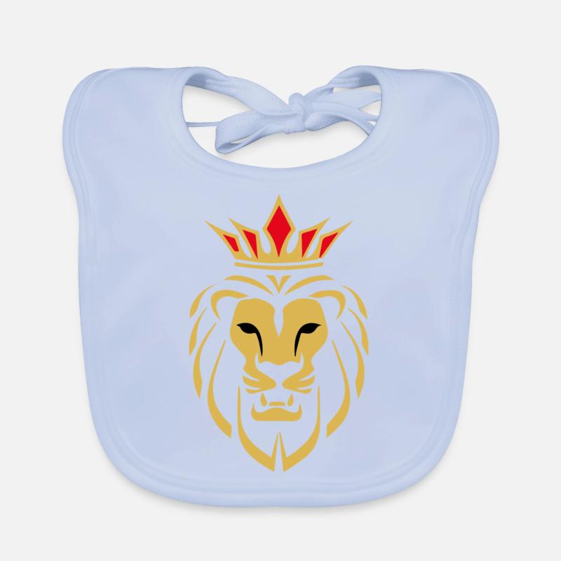 Roi Lion - King Lion - Bavoir bio Bébé - bleu ciel