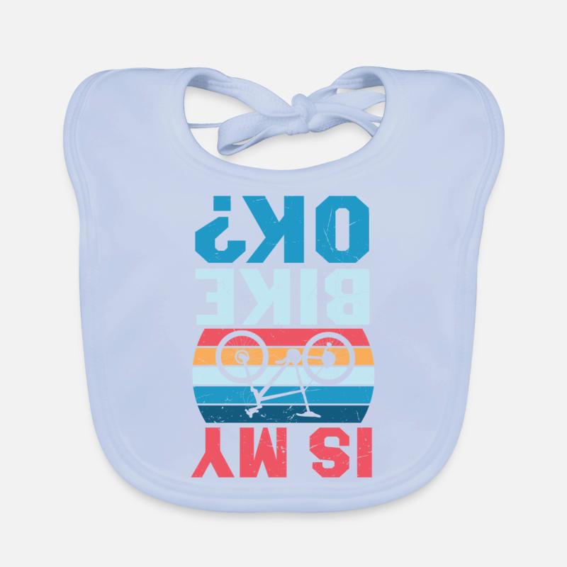 Cyclisme Vélo Cycliste VTT Slogan Design - Bavoir bio Bébé - bleu ciel
