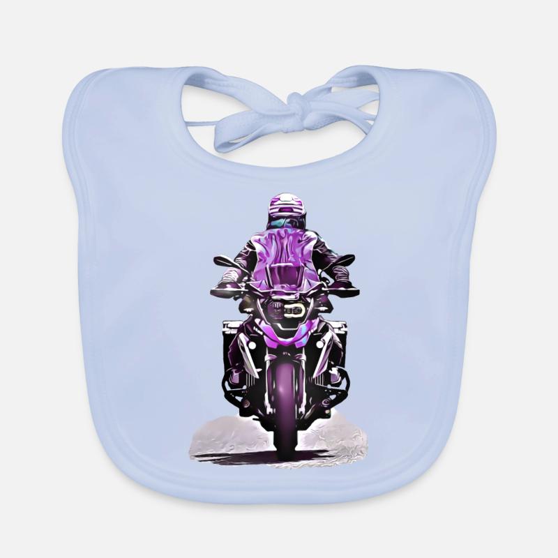 GS Motorradfahrer lila Baby Bio-Lätzchen