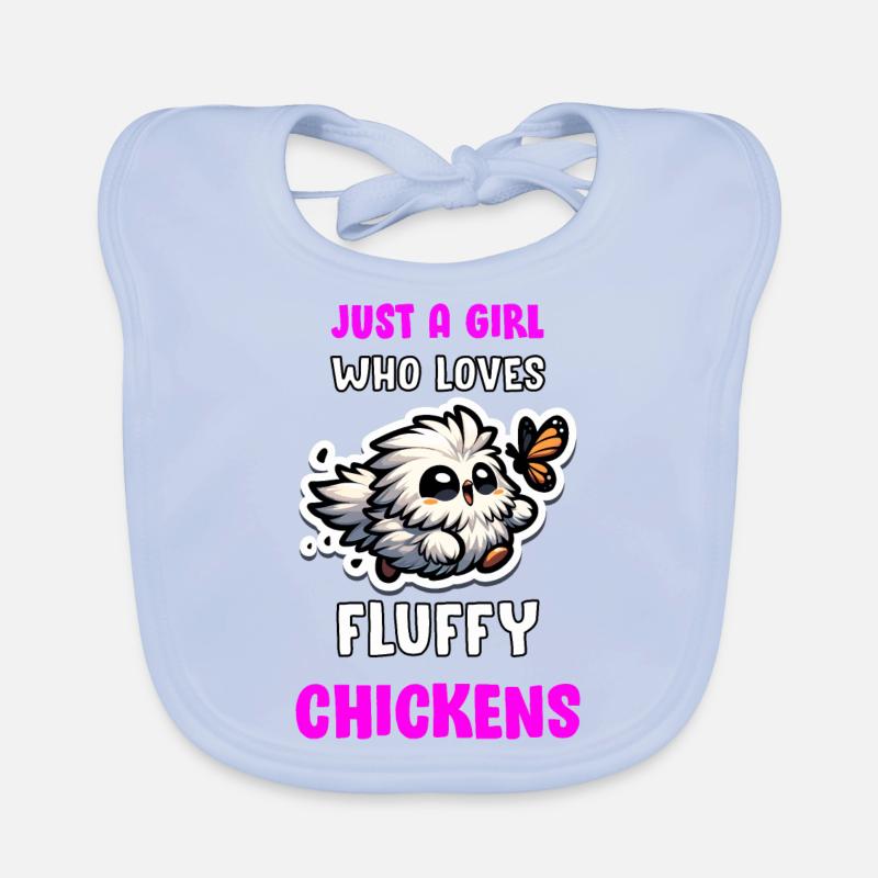 Nur ein Mädchen, das Fluffy Chickens Silkies liebt Baby Bio-Lätzchen