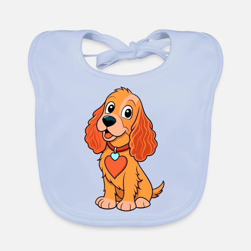 Liebevolle Cocker Spaniel Digitale Kunst Baby Bio-Lätzchen