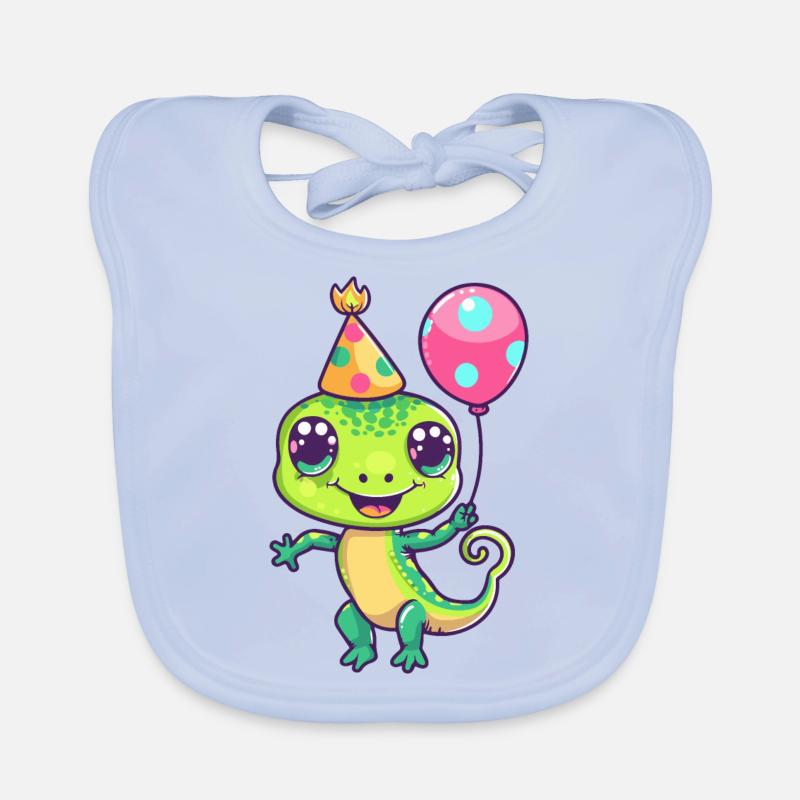 Echse Geburtstag Comic Baby Bio-Lätzchen
