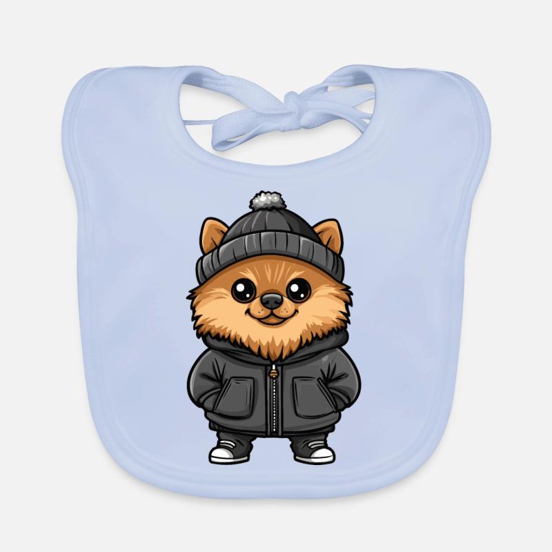 Zwergspitz Hund Stylisch Pomeranian Baby Bio-Lätzchen