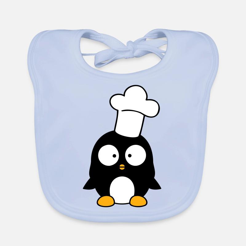 Penguin Kitchen Chef Hat Food Cooking Organic Baby Bibs