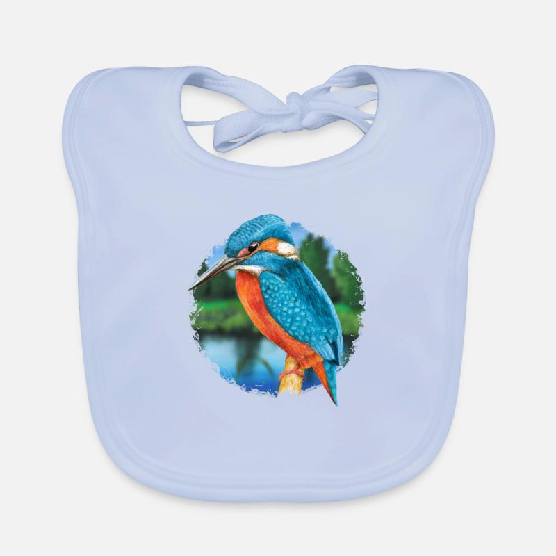 Eisvogel - Baby Bio-Lätzchen - sky Blue