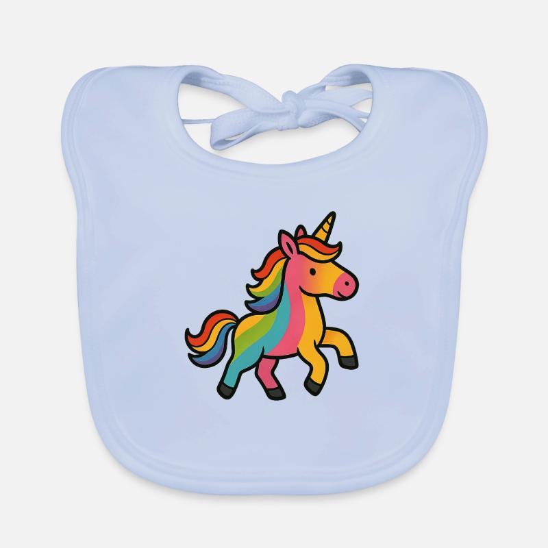 Licorne colorée Bavoir bio Bébé
