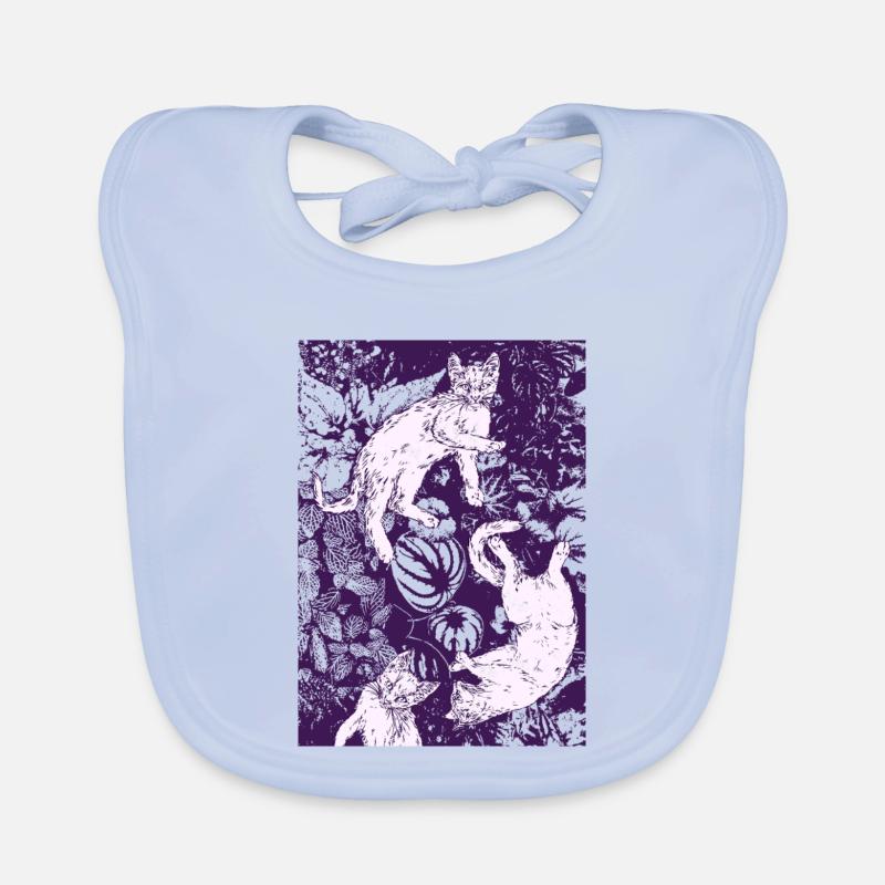 TROIS CHATONS BLANCS Bavoir bio Bébé