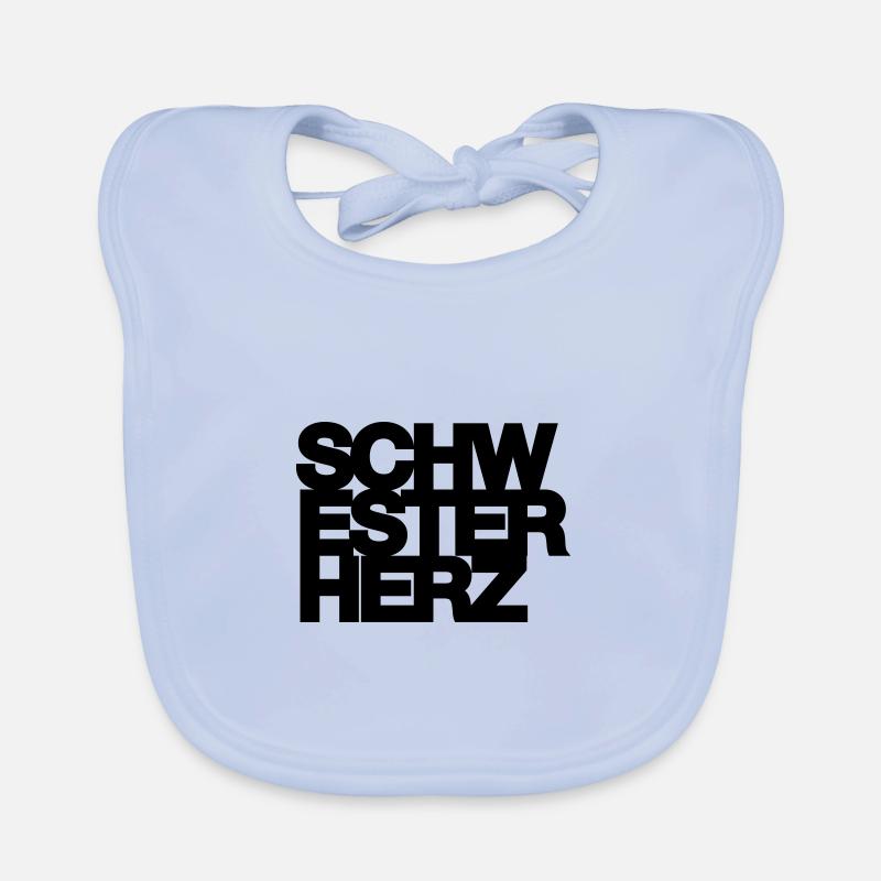 Schwesterherz, Schwester, Geschenk, Idee Baby Bio-Lätzchen