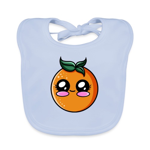 Kawaii naranja - Babero de algodón orgánico para bebés