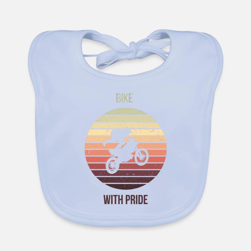 Moto sur un coucher de soleil rétro Bavoir bio Bébé