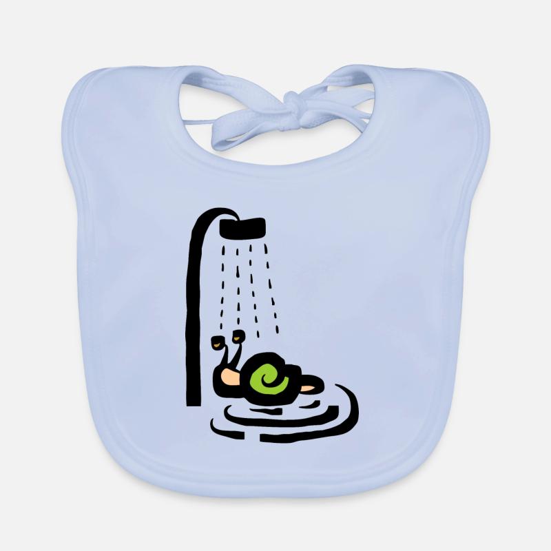 Schnecke unter der Dusche - Duschen Baby Bio-Lätzchen