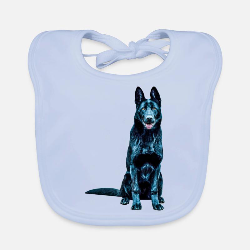 Schäferhund - Baby Bio-Lätzchen - sky Blue