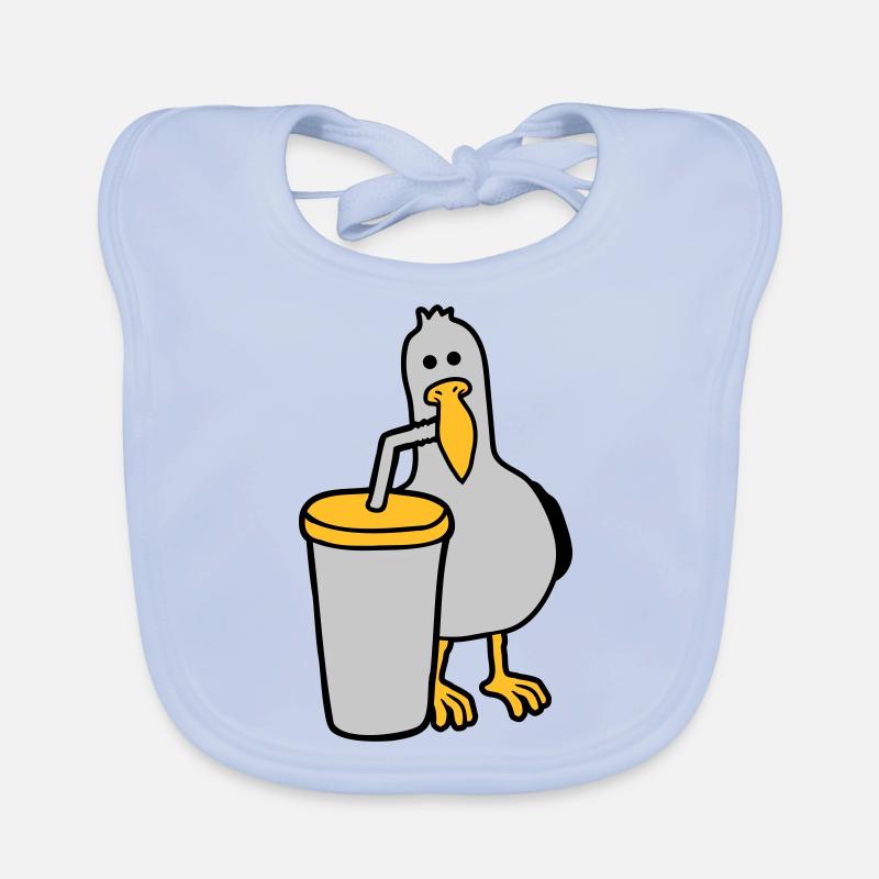 Seagull drinks cola drink Organic Baby Bibs