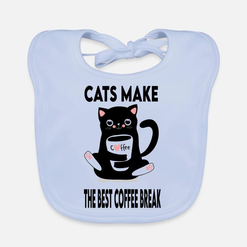 Cats make the best coffee break Bavoir bio Bébé