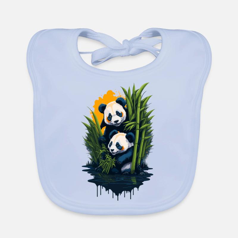 Pandas mignons Bavoir bio Bébé