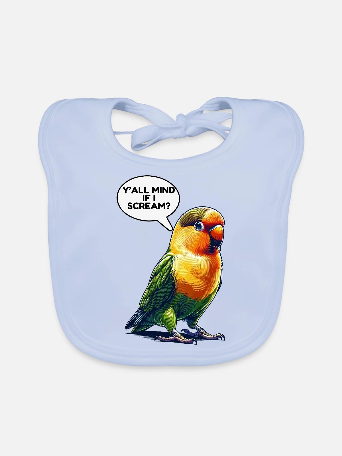Turteltauben-Meme - Baby Bio-Lätzchen - sky Blue - Vorne