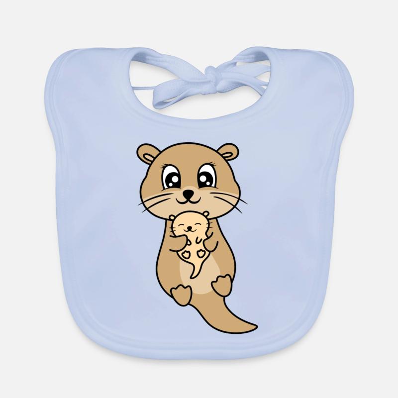 Mère et bébé loutre mignon Bavoir bio Bébé